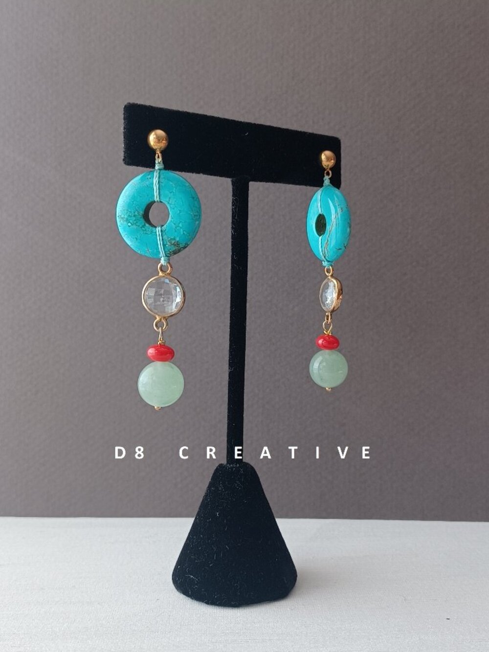 Handcrafted design turquoise with solid sterling silver drop earring